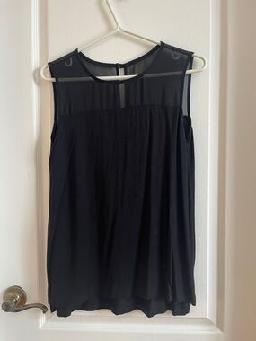 Black Sheer Yoke Sleeveless Women's Camisole